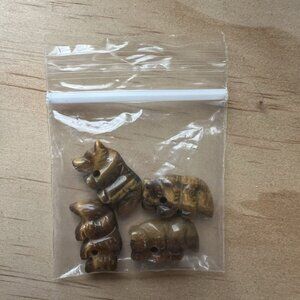 Tigers Eye Wolf Beads - Set of 4